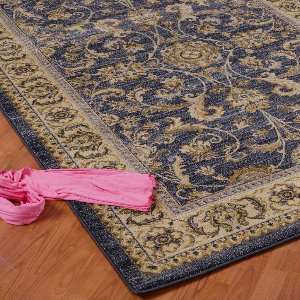 Swallowtail Traditional Grey Cream Area Rug -