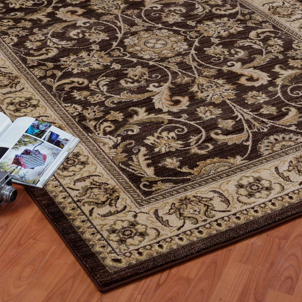 Swallowtail Oriental Brown Cream Area Rug -