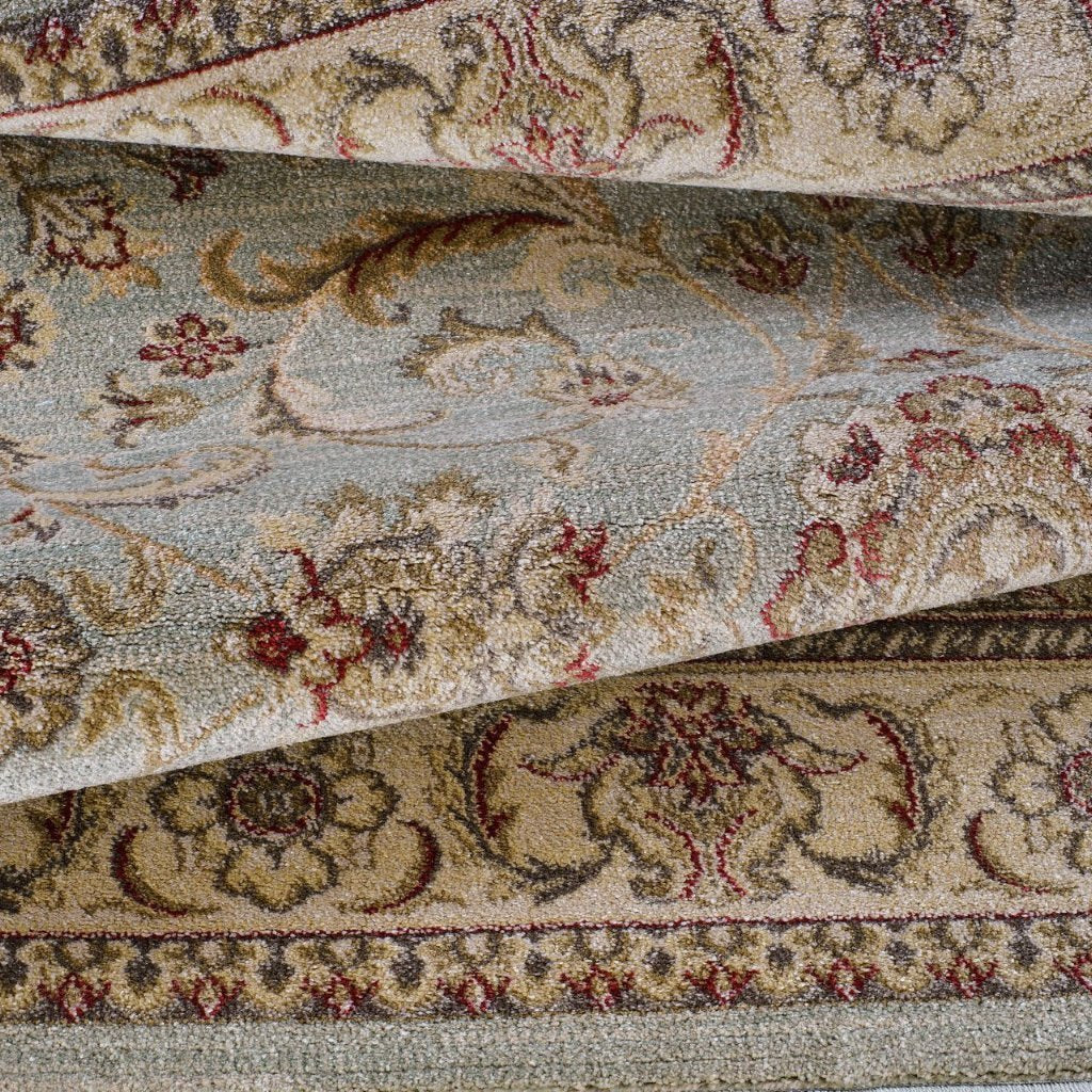 Swallowtail Oriental Green and Cream Area Rug -
