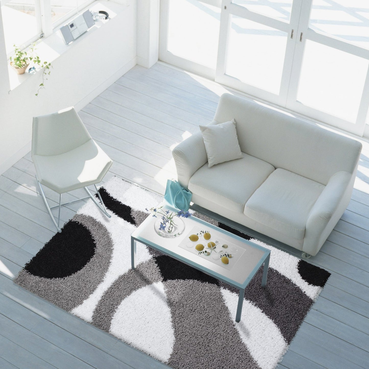 Area Rug Shaggy Turkish Grey