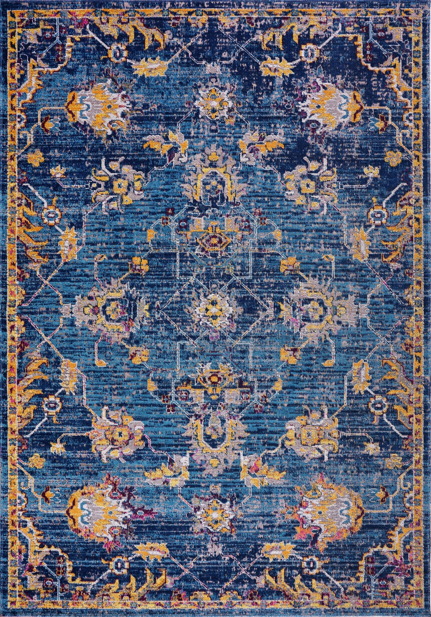 Tremont Dark Blue Traditional Indoor/Outdoor Area Rug