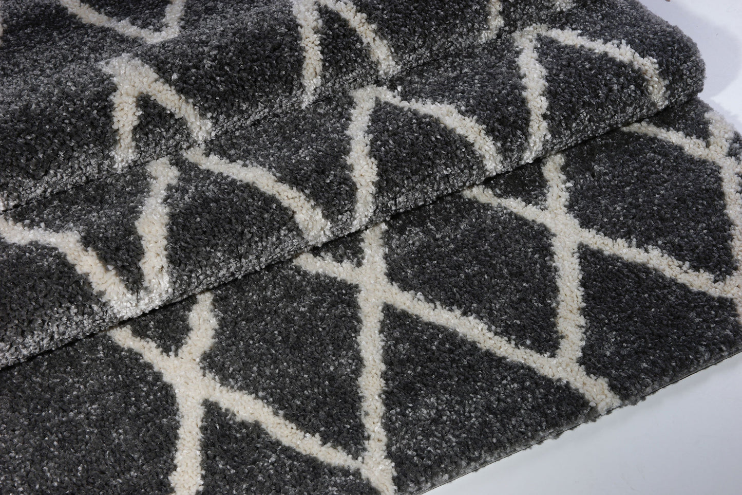 Toronto Trellis Dark Gray Ivory Area Rug -