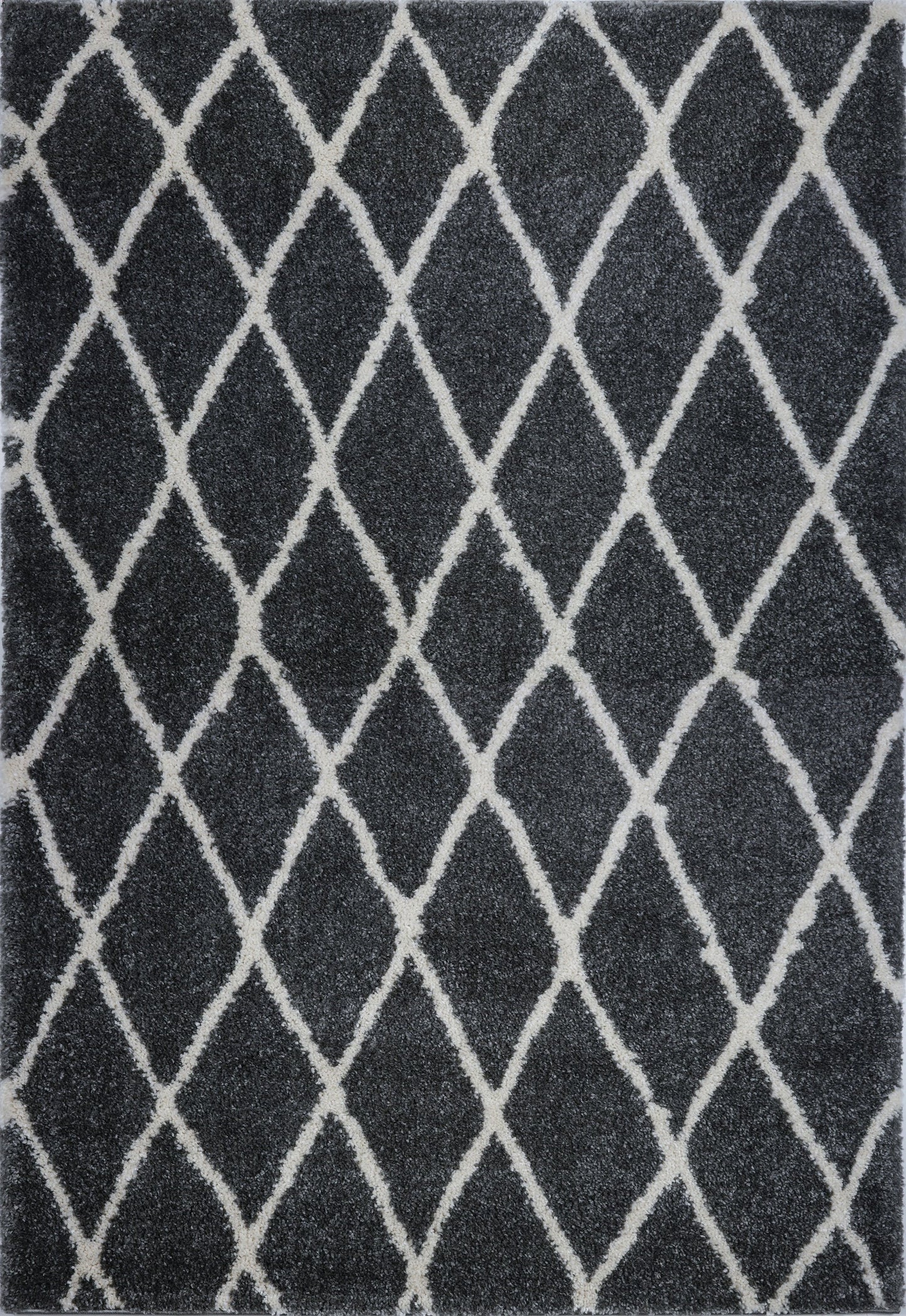 Toronto Trellis Dark Gray Ivory Area Rug -