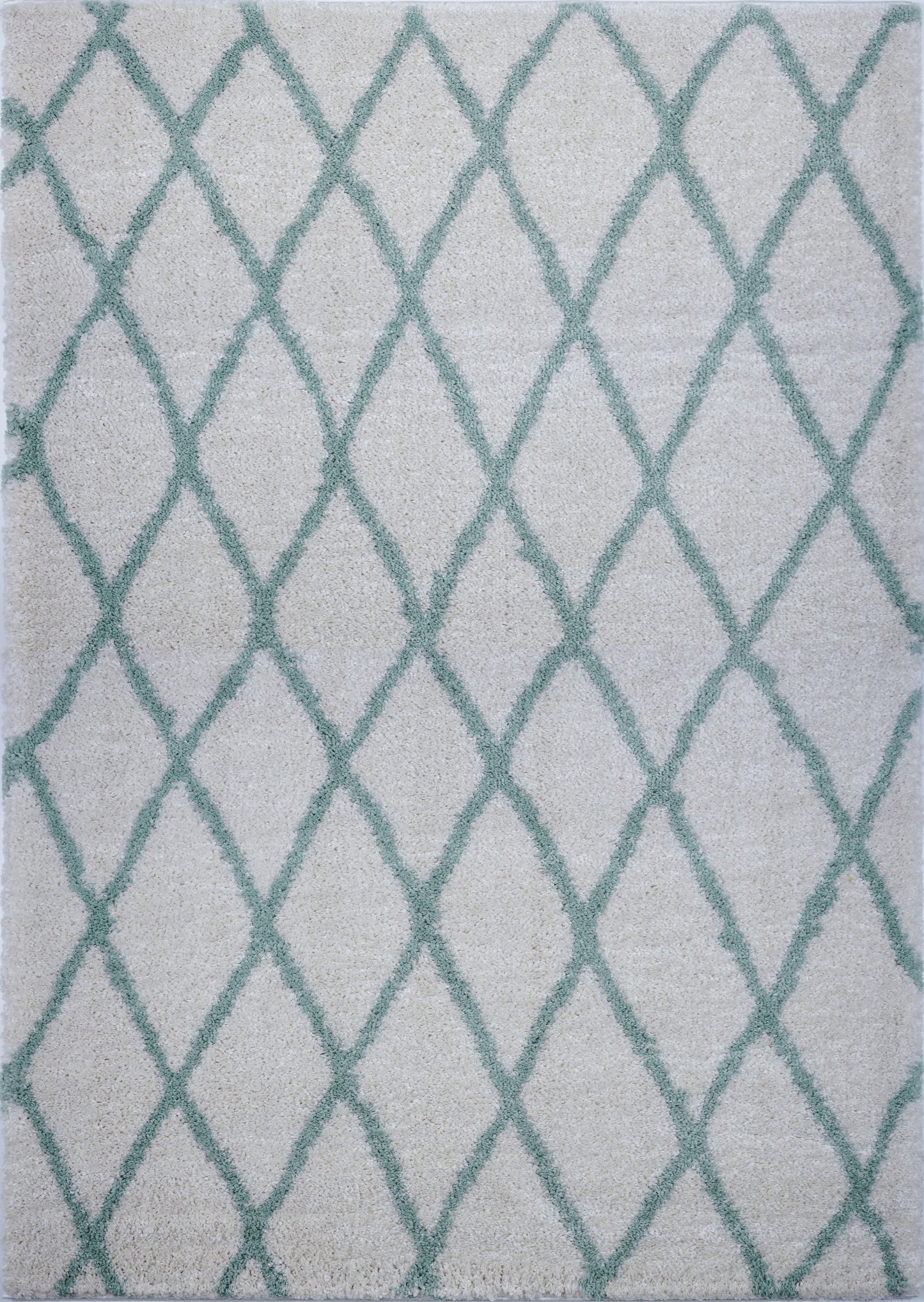 Toronto Trellis Ivory Aqua Green Area Rug -