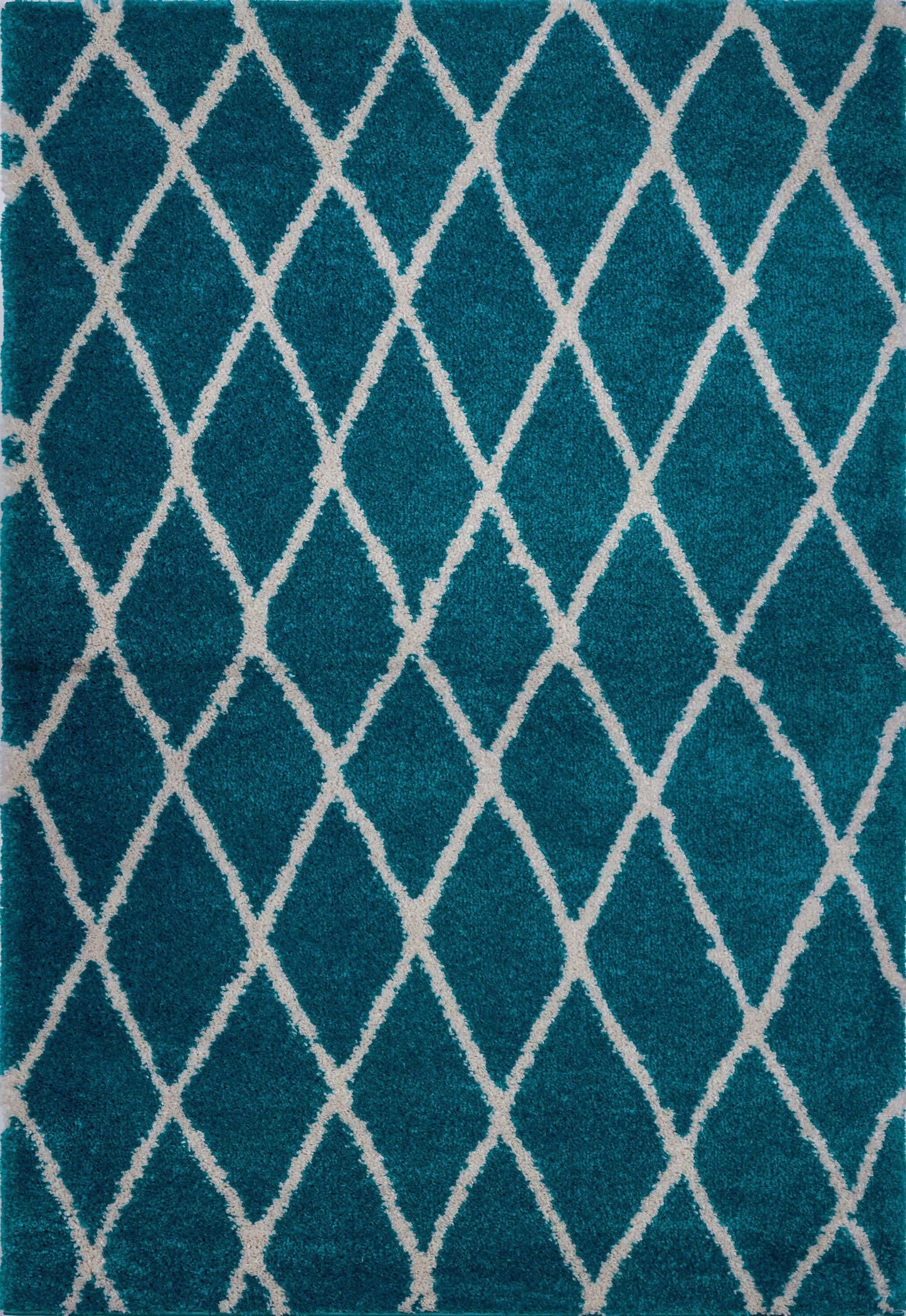 Toronto Trellis Turquoise Ivory Area Rug -