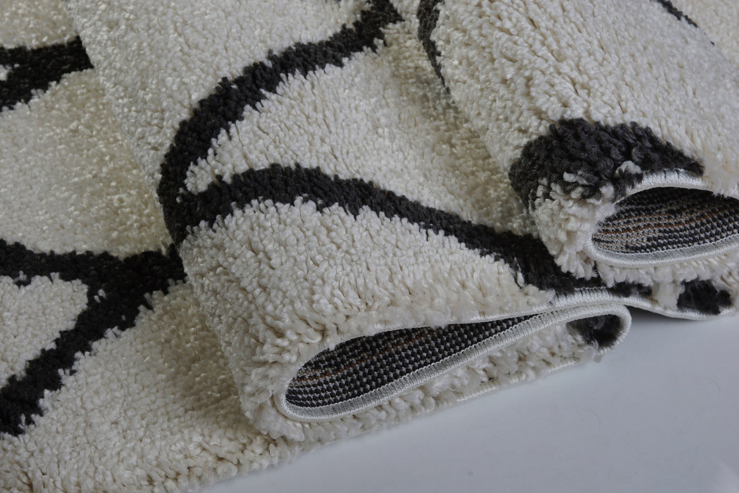 Toronto Trellis Ivory Dark Grey Area Rug -