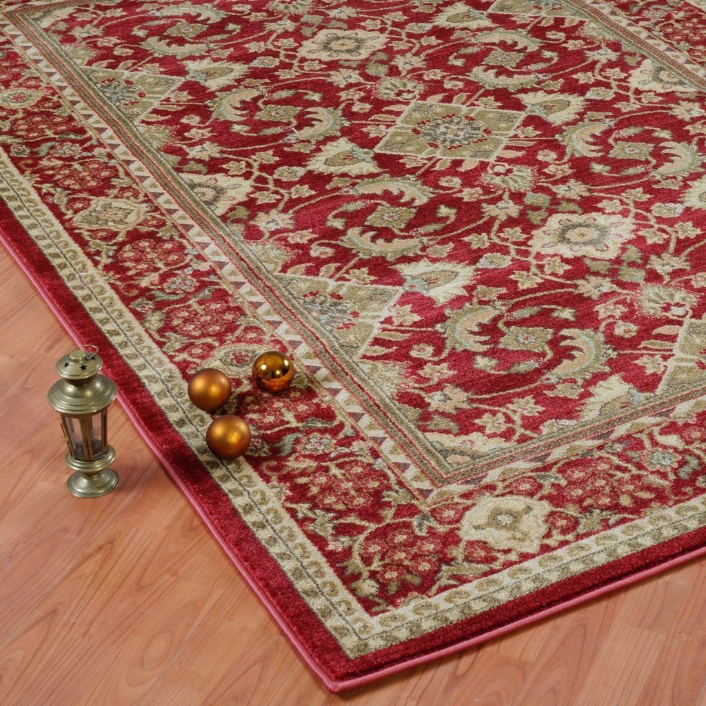 Terra Cherry Red Traditional Area Rug -