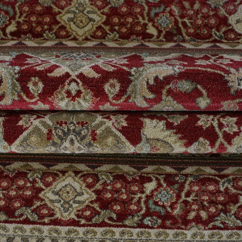 Terra Cherry Red Traditional Area Rug -