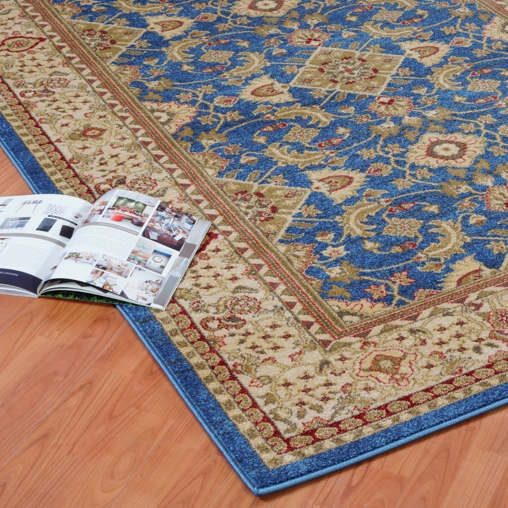 Terra Traditional Blue Cream Area Rug -