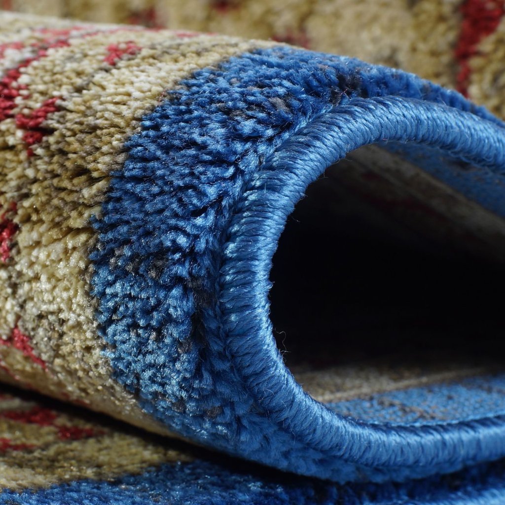 Terra Traditional Blue Cream Area Rug -