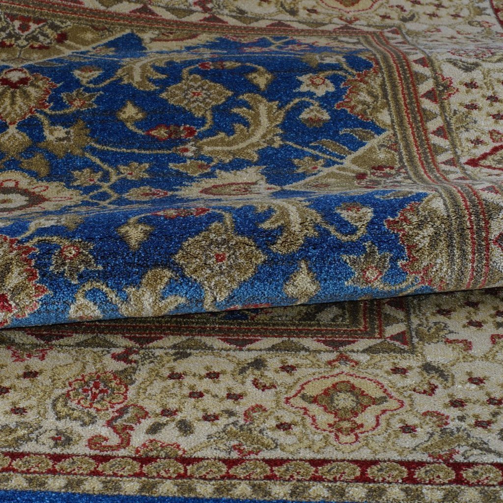 Terra Traditional Blue Cream Area Rug -