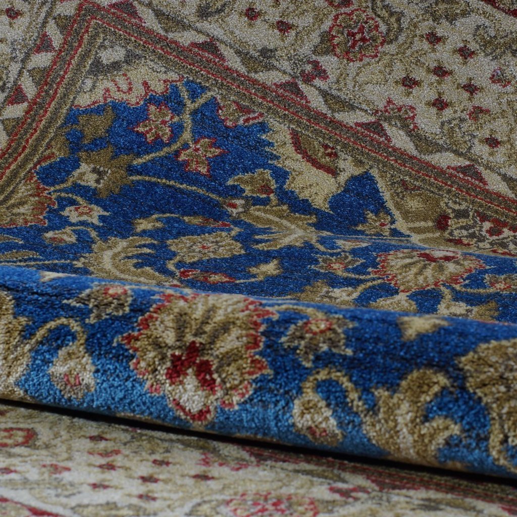 Terra Traditional Blue Cream Area Rug -