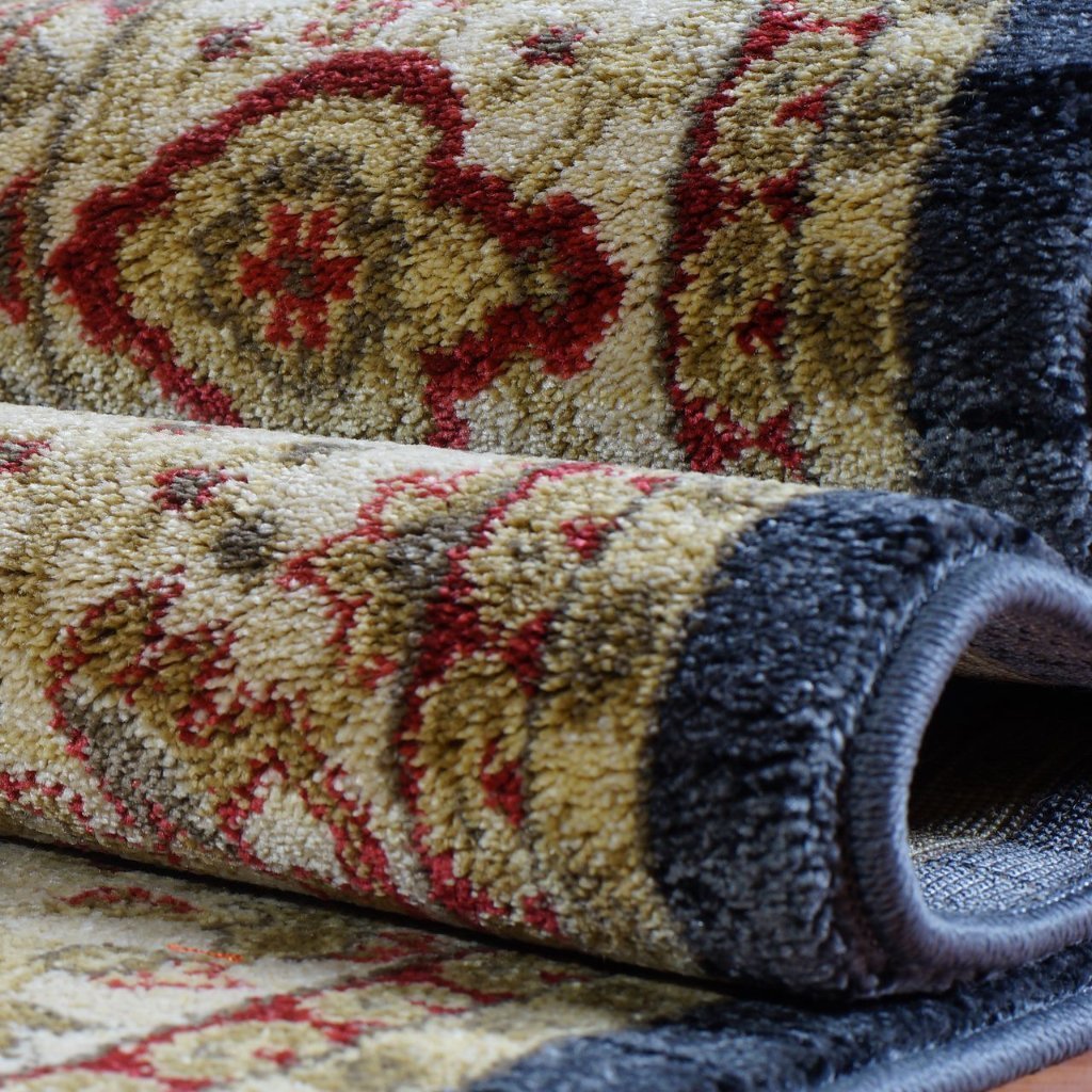 Terra Dark Grey Traditional Area Rug -