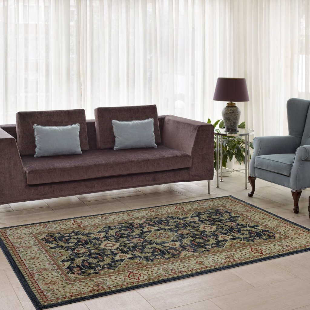 Terra Dark Grey Traditional Area Rug -