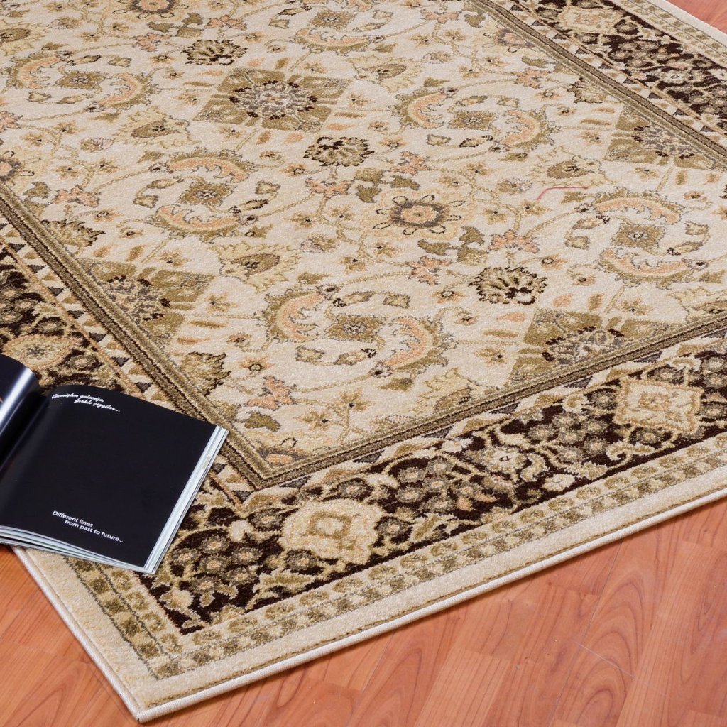 Terra Traditional Brown Cream Area Rug -