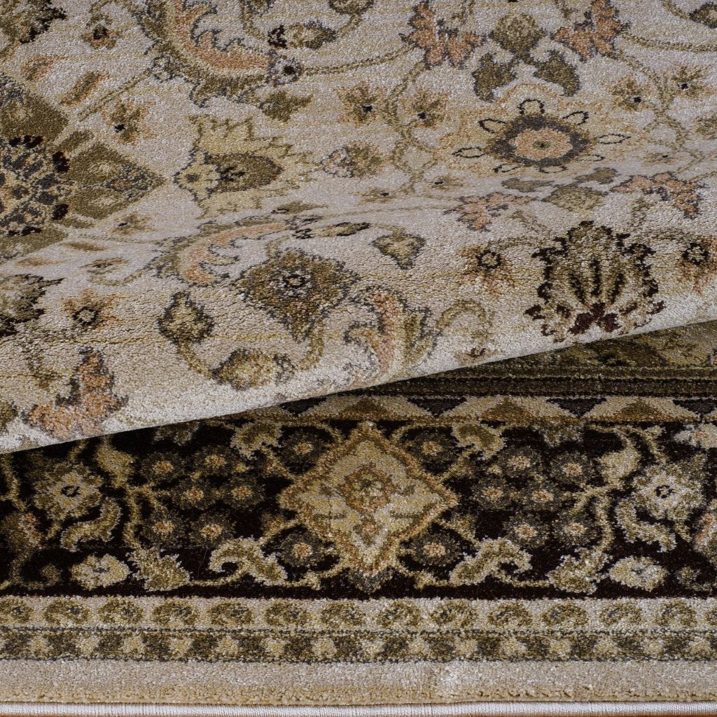 Terra Traditional Brown Cream Area Rug -