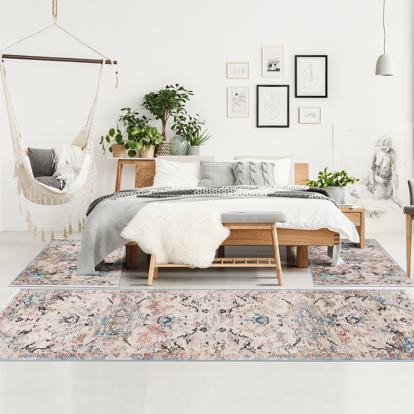 La Dole Rugs Traditional Persian Oriental Distressed Teal Turquoise Ivory Grey Red Orange Area Rug