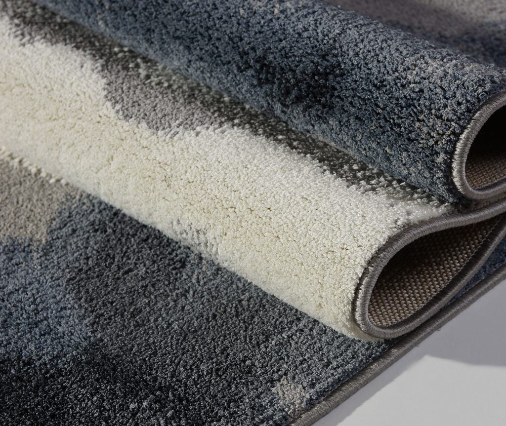 Toronto Sky Gray Abstract Area Rug -