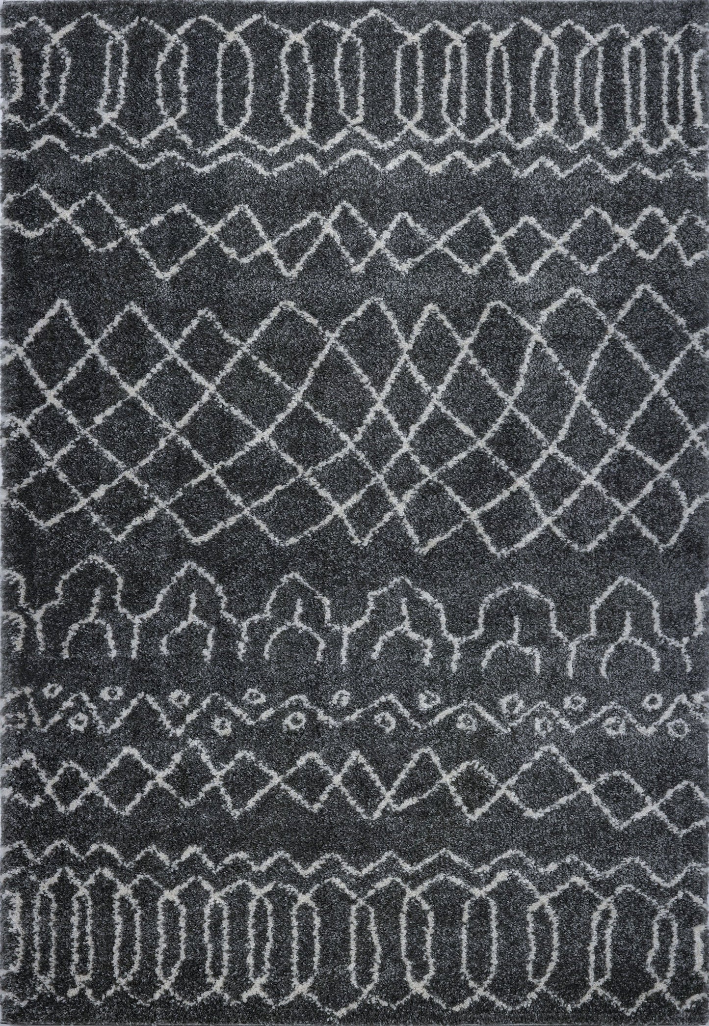 Shaggy Grey Ivory Vancouver Area Rug -
