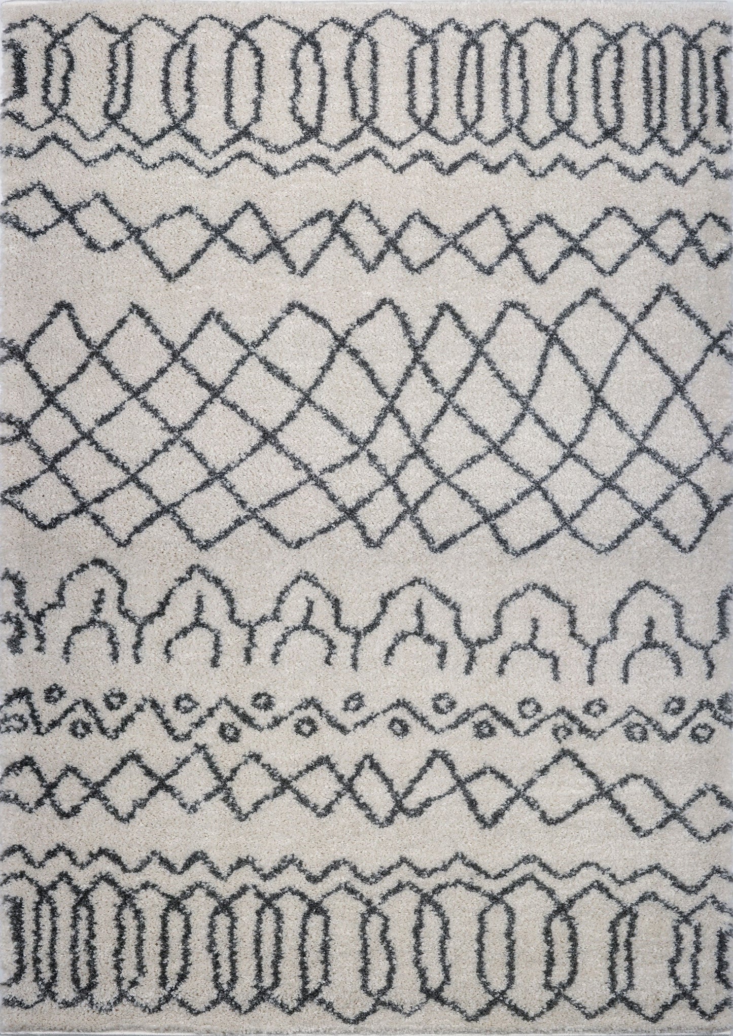 Shaggy Ivory Grey Vancouver Area Rug -