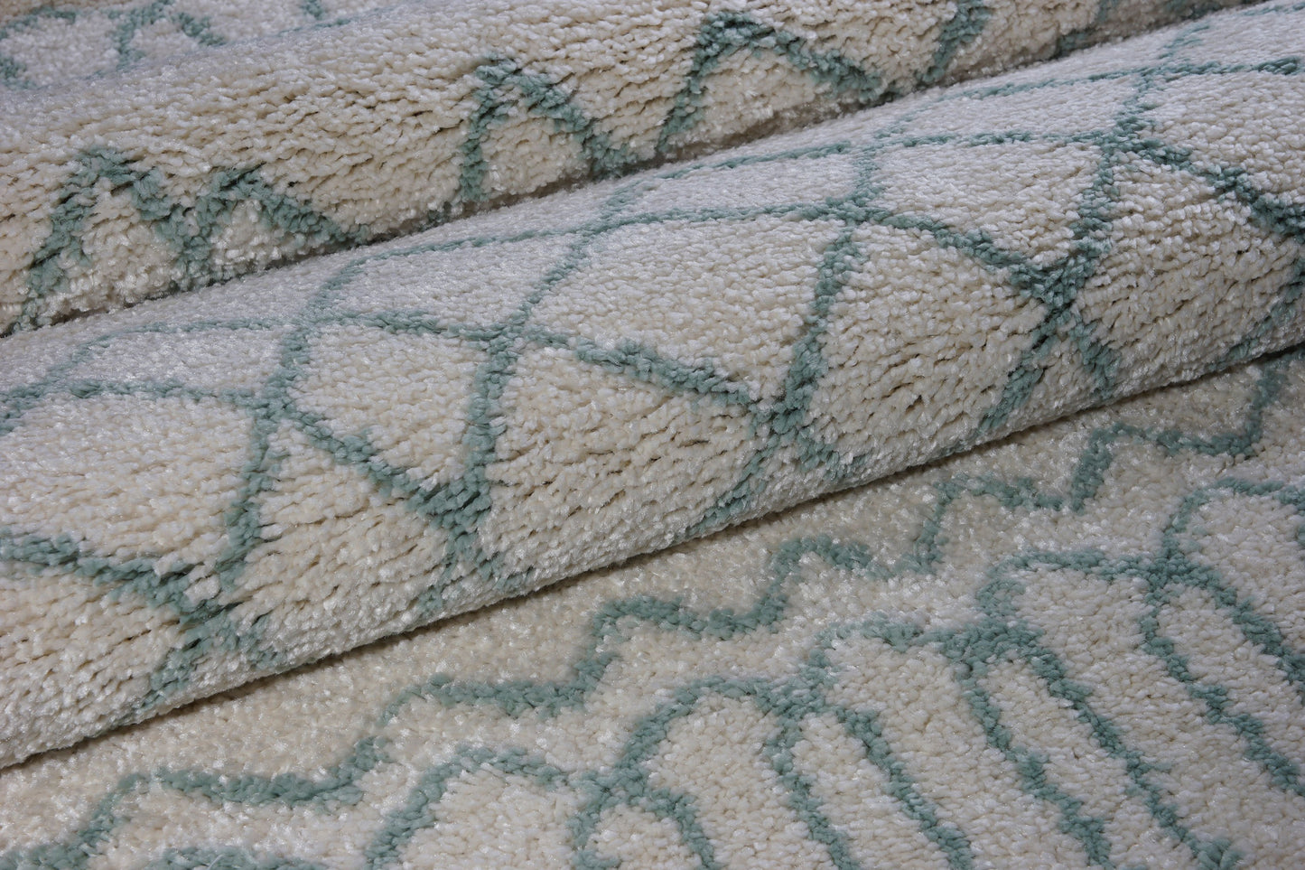 Shaggy Ivory Aqua Vancouver Area Rug -