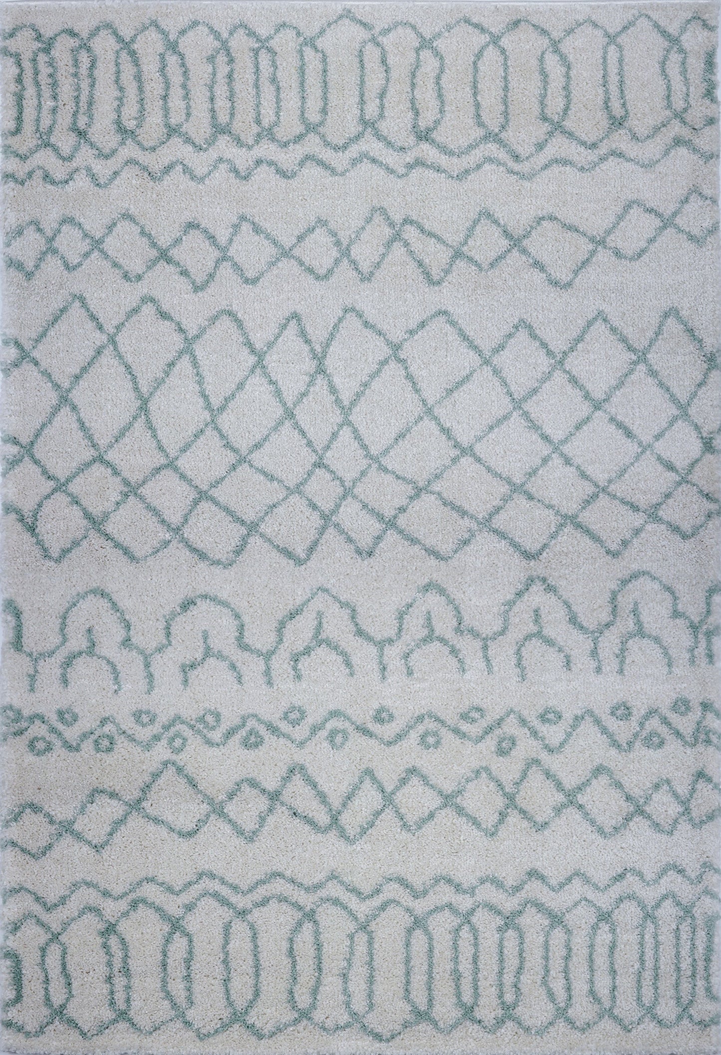 Shaggy Ivory Aqua Vancouver Area Rug -