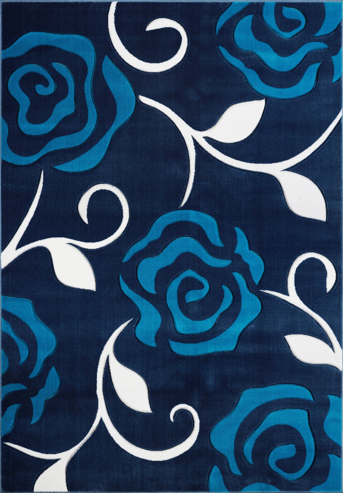 Navy Blue Contemporary Rug