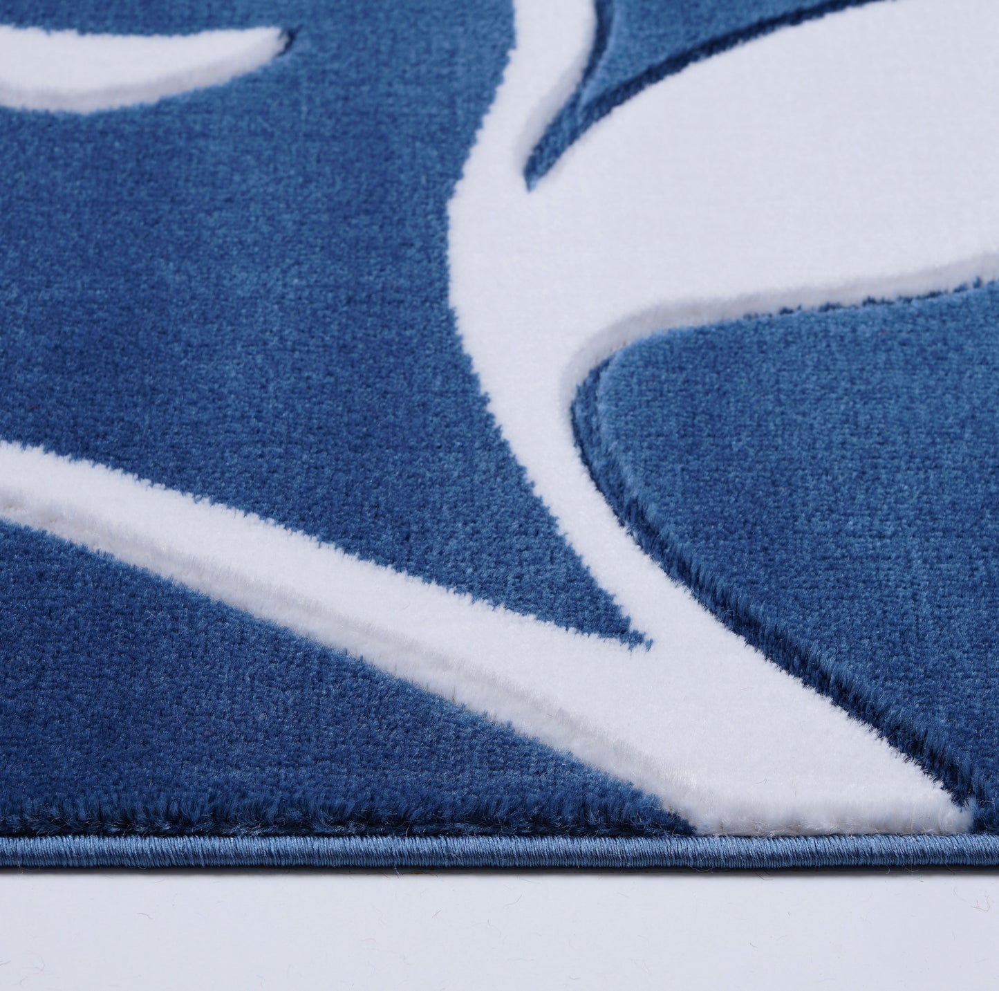 Navy Dining Area Floral Rug