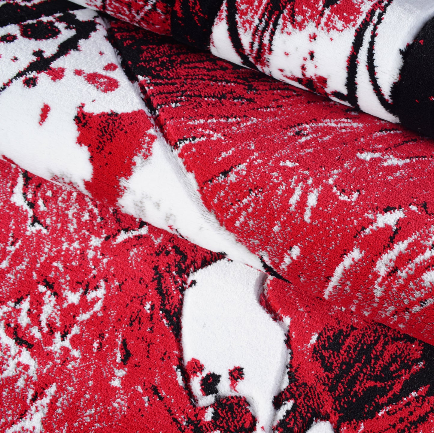 Red White Contemporary Rug