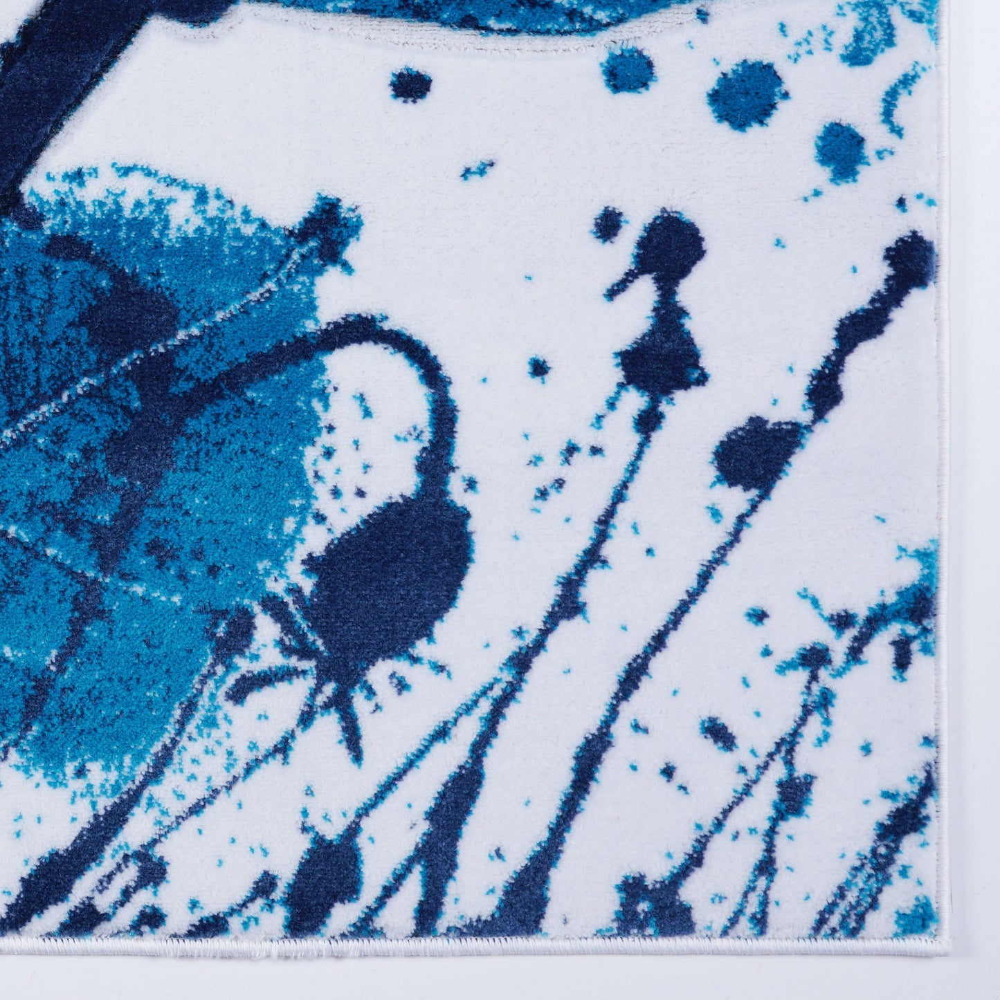 Blue Poppy Flower Rug