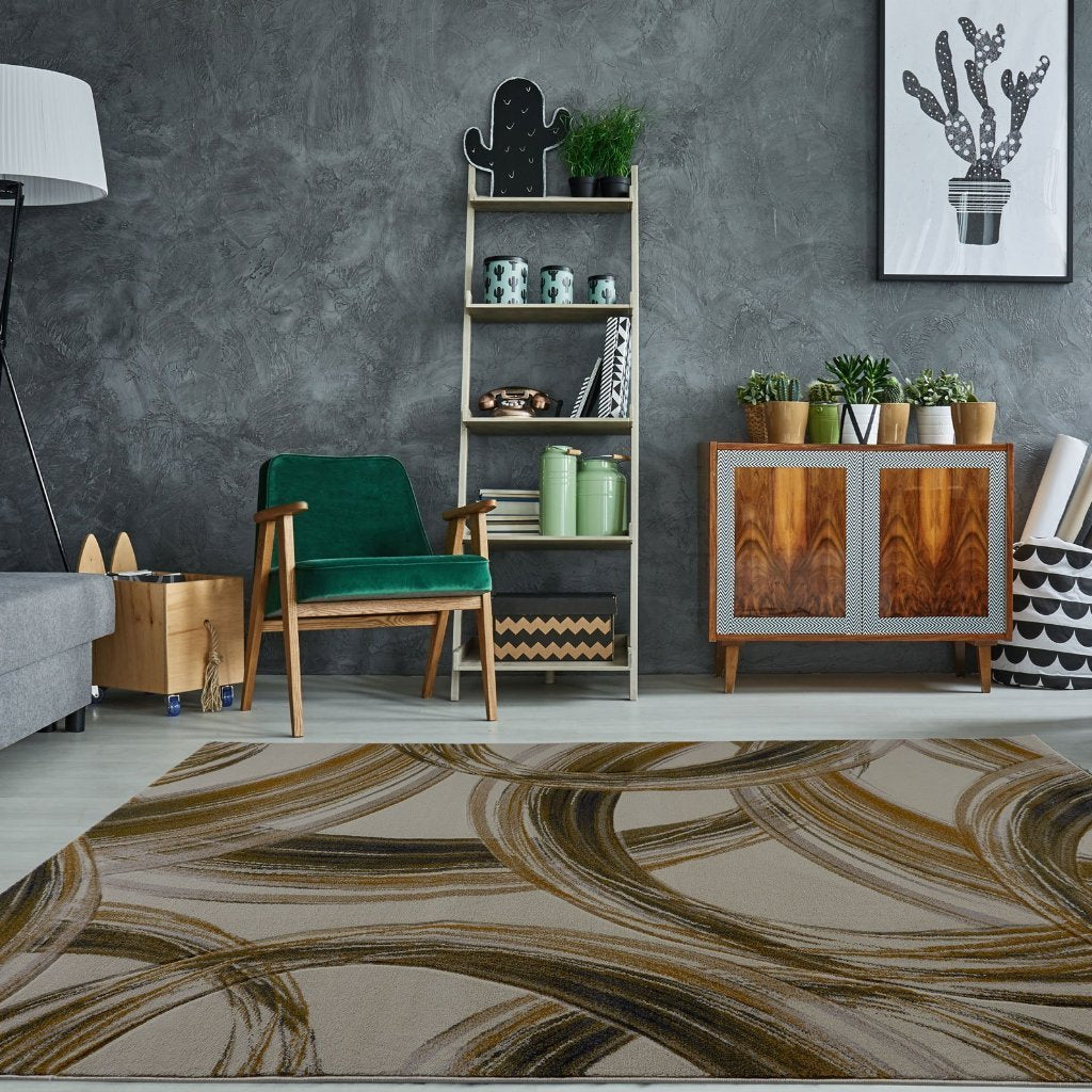 Pacific Cream Gold Area Rug -