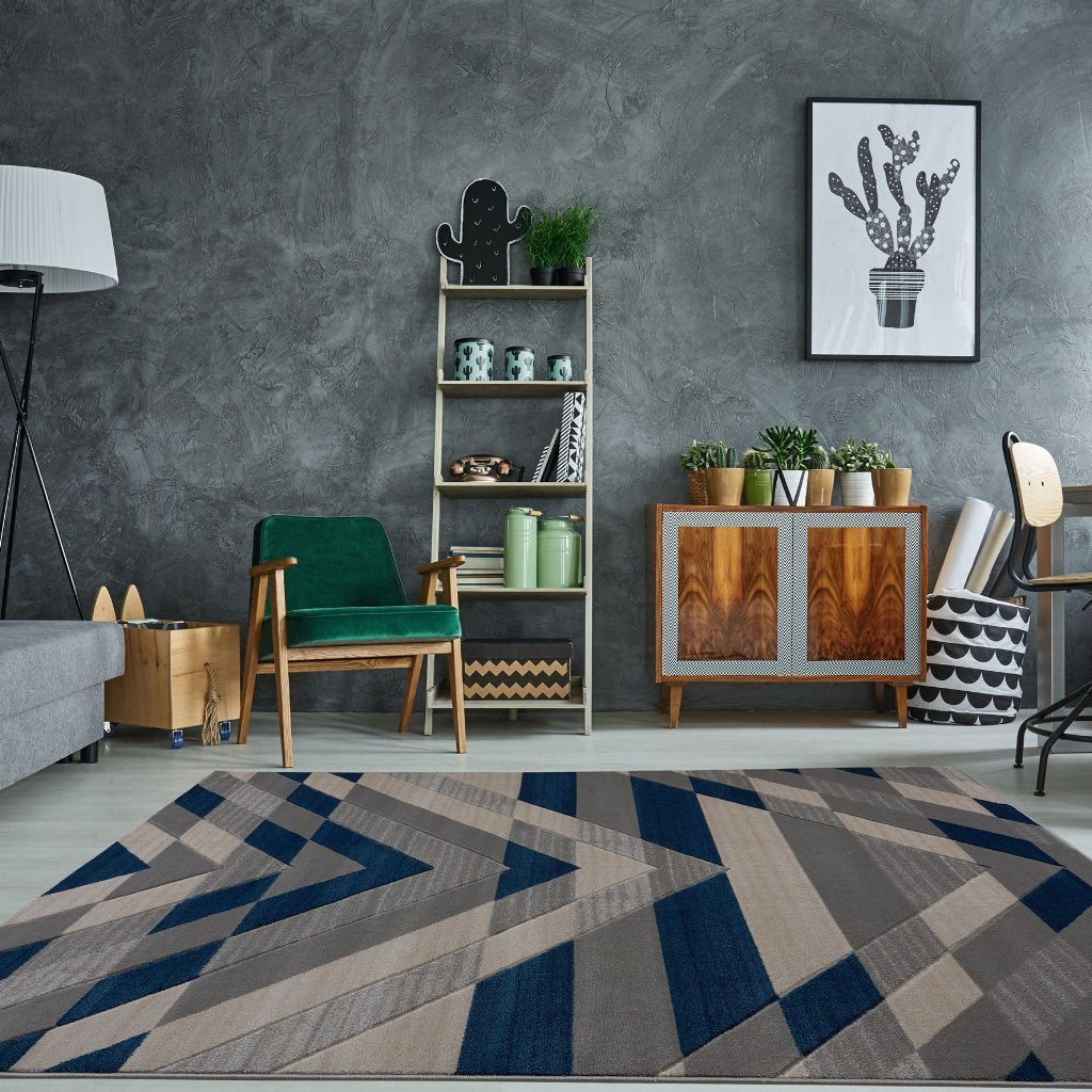 Metrotown Grey Blue Area Rug -