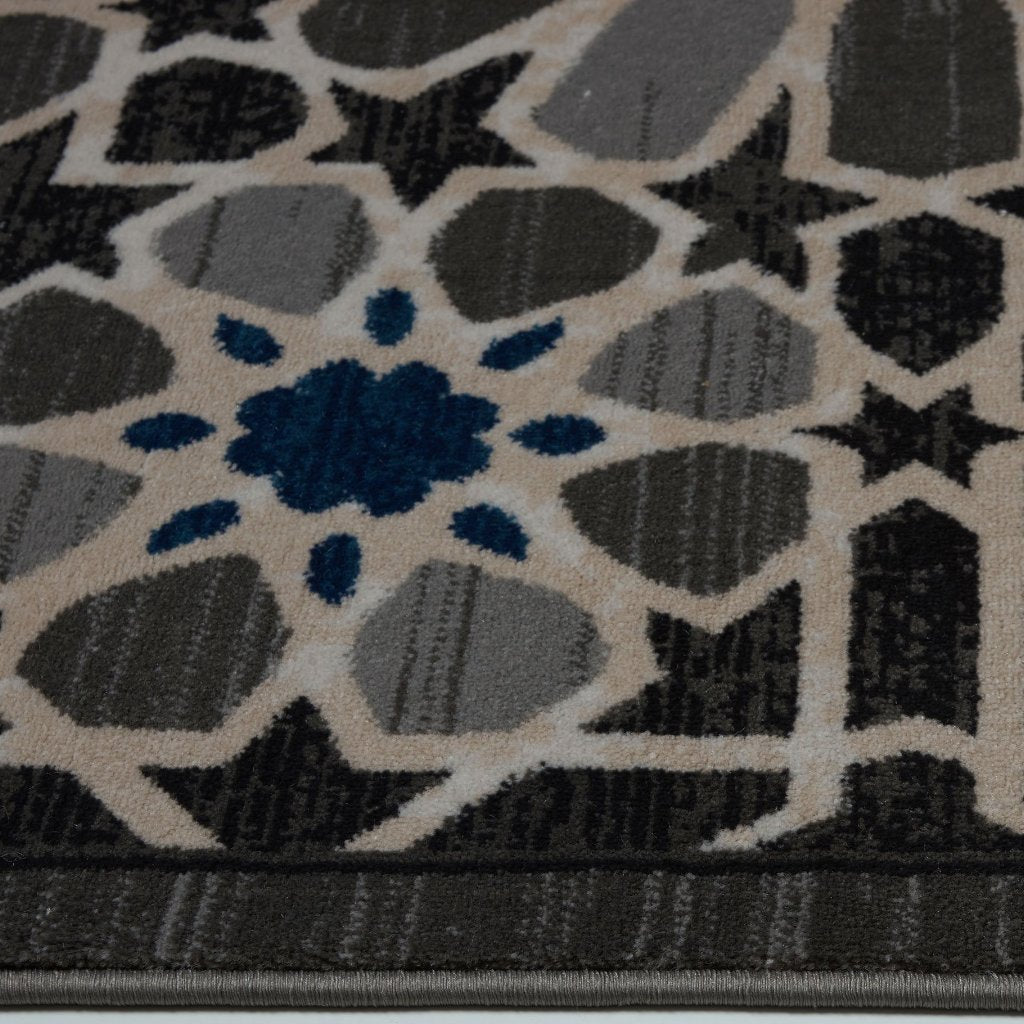 City Square Grey Blue Area Rug -