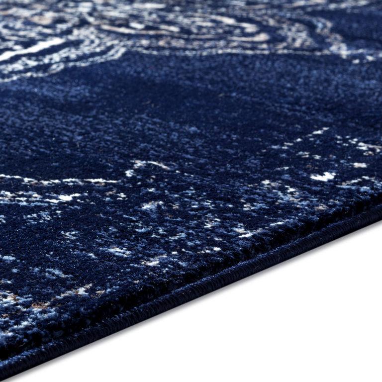 Florida Navy Ivory Traditional Area Rug