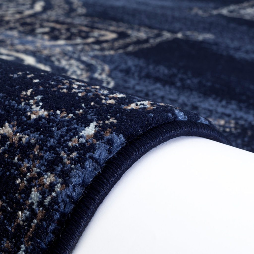 Florida Navy Ivory Traditional Area Rug