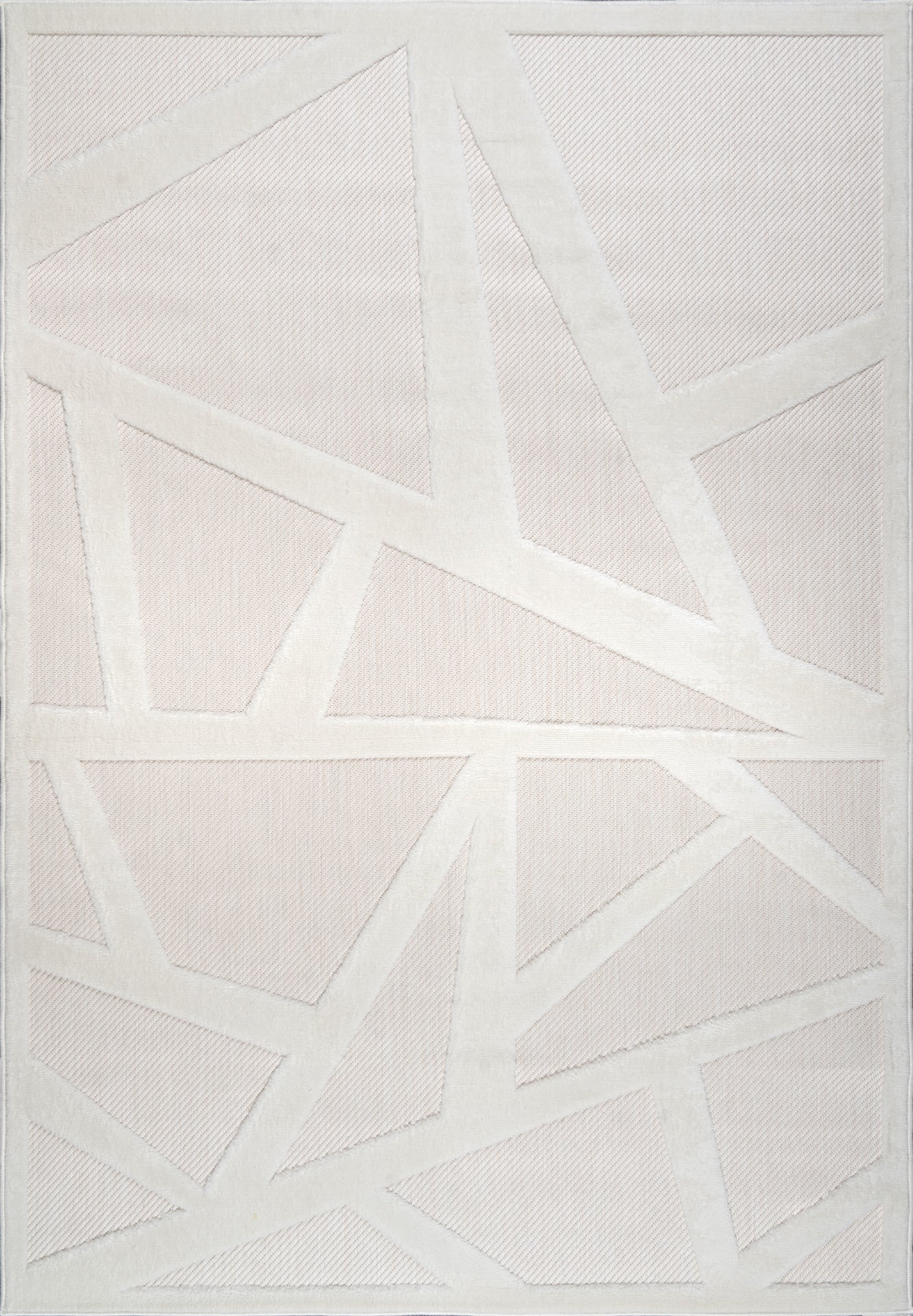 LaDole Rugs Geometric Modern Minimalist Contemporary Area Rug - Soft Carpet for Living Room, Bedroom, Office, Entrance, and Hallway - Cream and Beige
