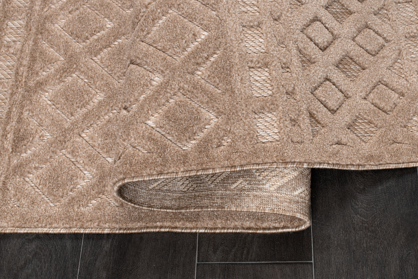 LaDole Rugs Geometric Modern Contemporary Area Rug - Durable Premium Carpet for Living Room, Bedroom, Office, Entrance, and Hallway - Brown, and Cream Beige