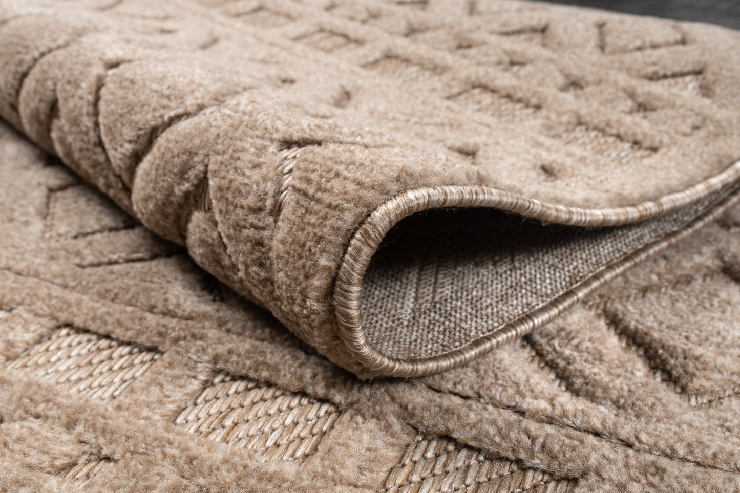 LaDole Rugs Geometric Modern Contemporary Area Rug - Durable Premium Carpet for Living Room, Bedroom, Office, Entrance, and Hallway - Brown, and Cream Beige