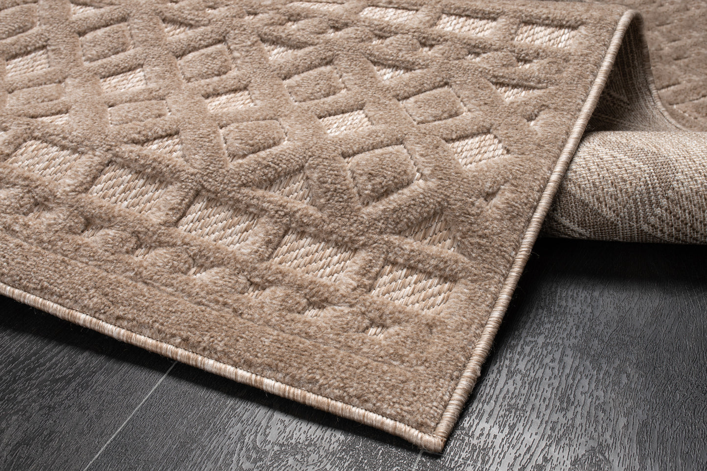 LaDole Rugs Geometric Modern Contemporary Area Rug - Durable Premium Carpet for Living Room, Bedroom, Office, Entrance, and Hallway - Brown, and Cream Beige