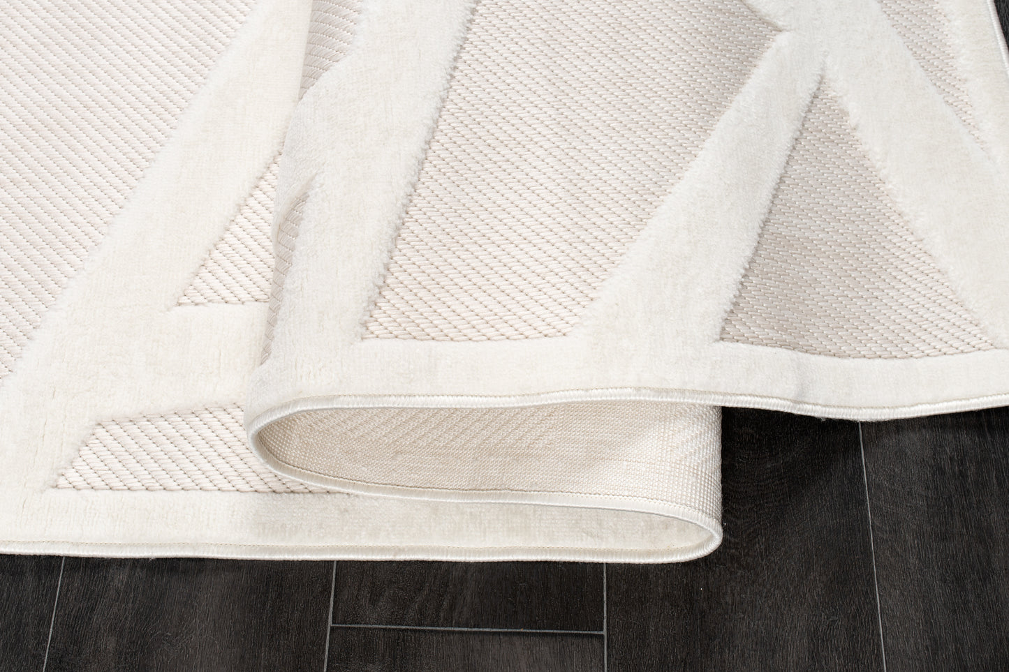 LaDole Rugs Geometric Modern Minimalist Contemporary Area Rug - Soft Carpet for Living Room, Bedroom, Office, Entrance, and Hallway - Cream and Beige