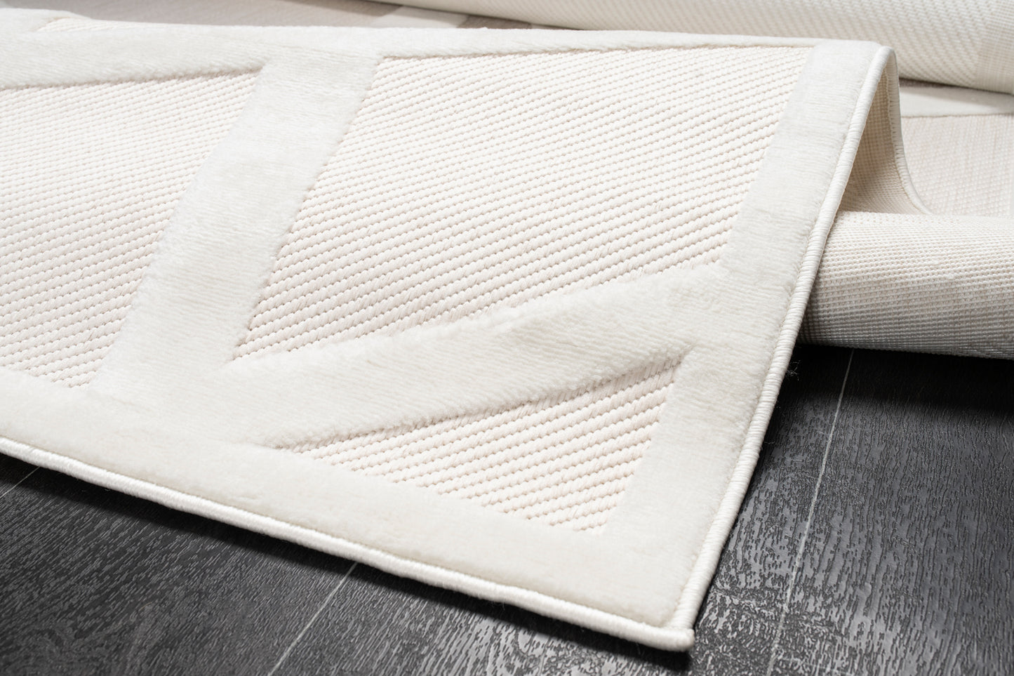 LaDole Rugs Geometric Modern Minimalist Contemporary Area Rug - Soft Carpet for Living Room, Bedroom, Office, Entrance, and Hallway - Cream and Beige