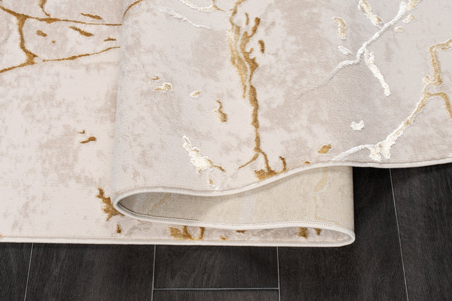 Gold and beige area rug