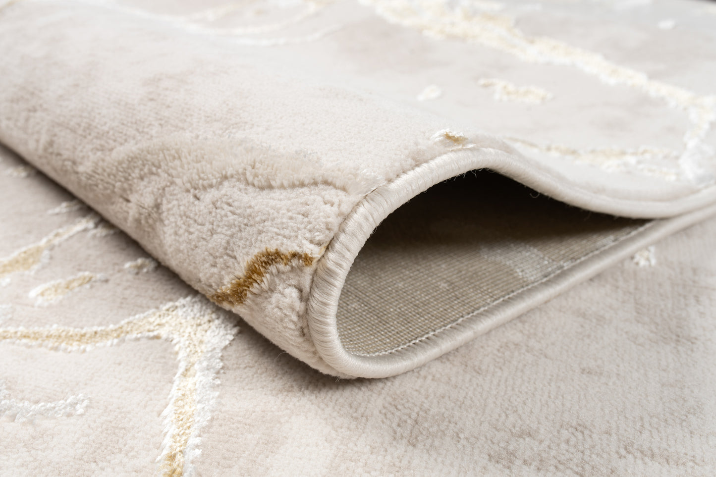 LaDole Rugs Abstract Modern Minimalist Contemporary Rug - Luxury Premium Carpet for Living Room, Bedroom, Office, Entrance, and Hallway - Gold and Beige