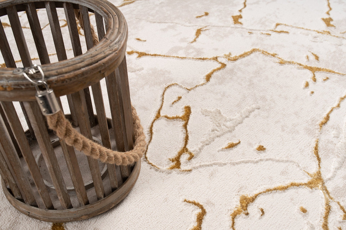 Gold and beige area rug
