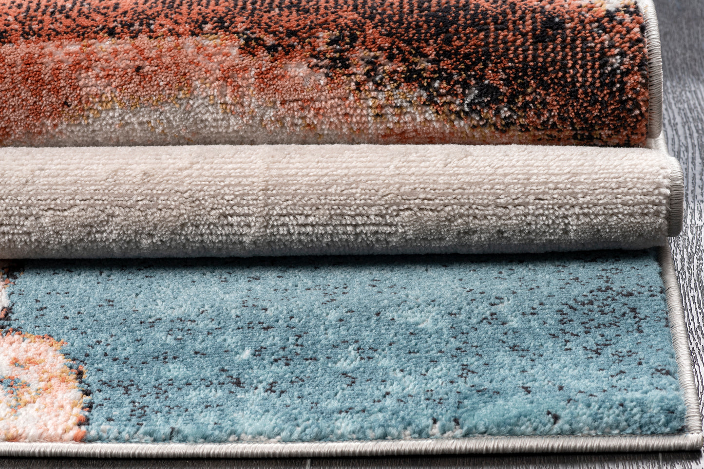 Blue Ivory Red Marble Pattern Lava Modern Abstract Area Rug For Living Room Bedroom