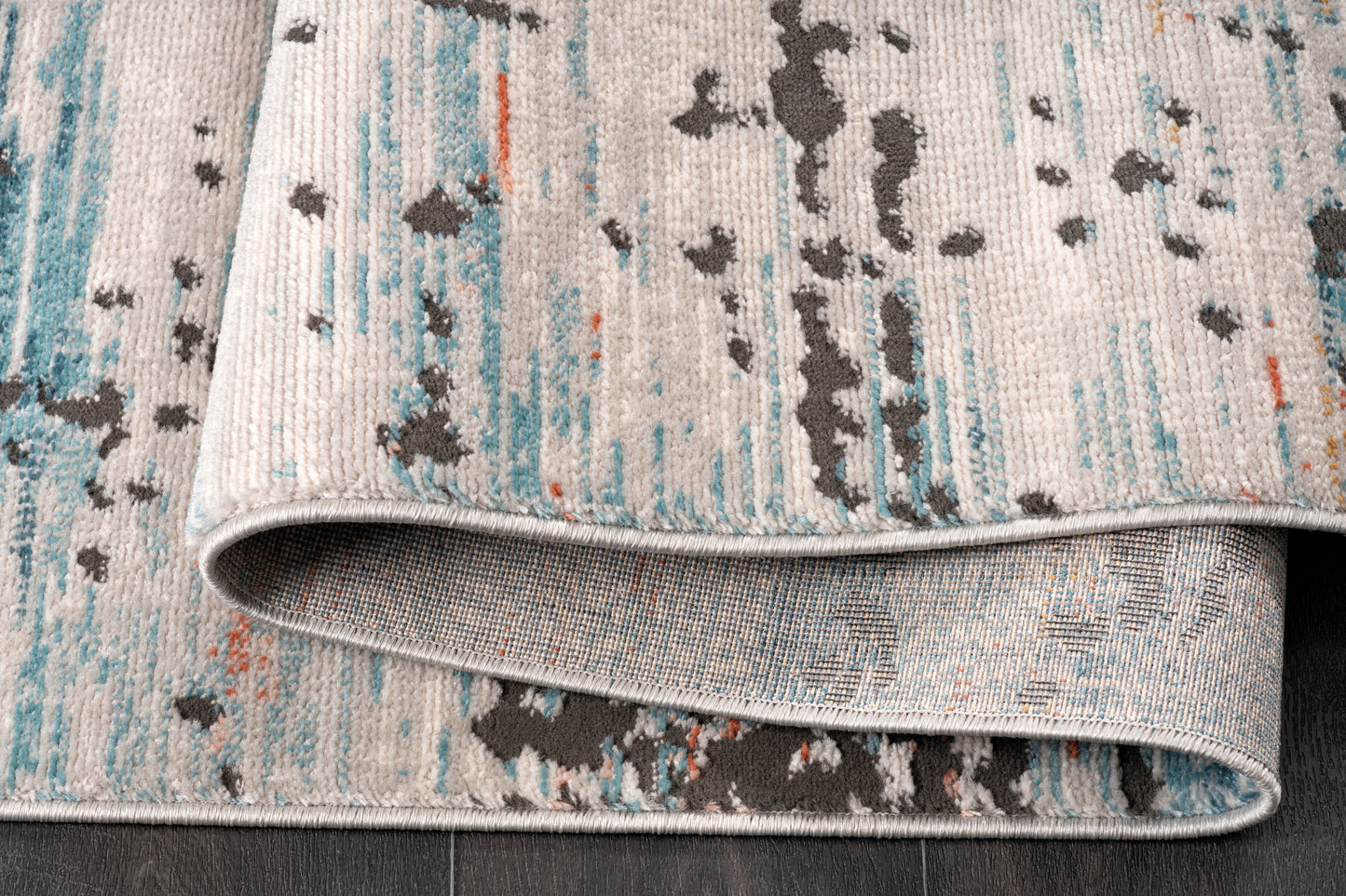 Blue Ivory Red Rustic Abstract Area Rug For Living Room Bedroom