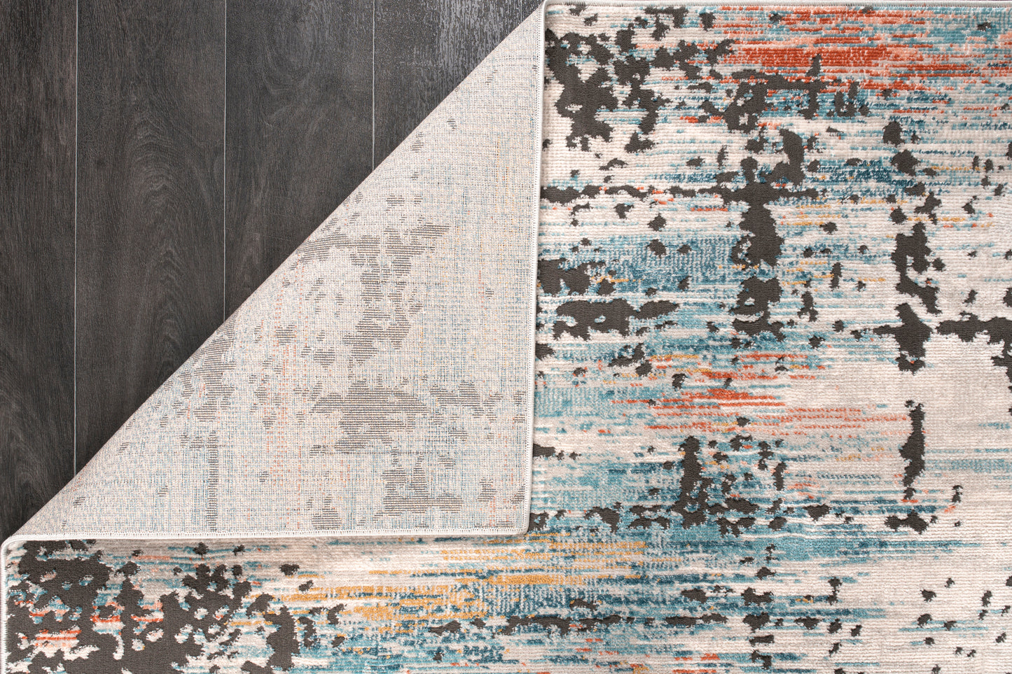 Blue Ivory Red Rustic Abstract Area Rug For Living Room Bedroom