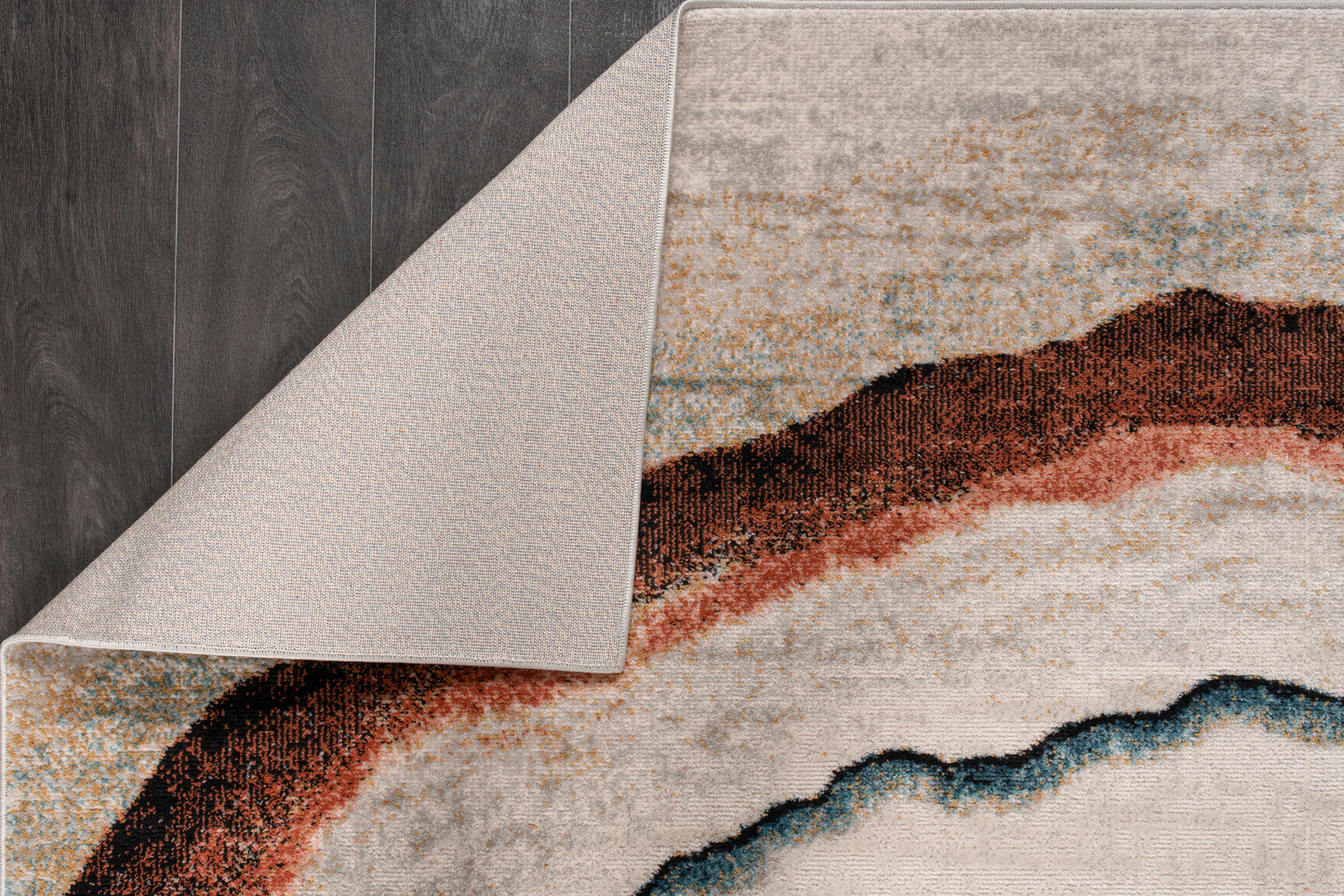 Blue Ivory Red Marble Pattern Lava Modern Abstract Area Rug For Living Room Bedroom