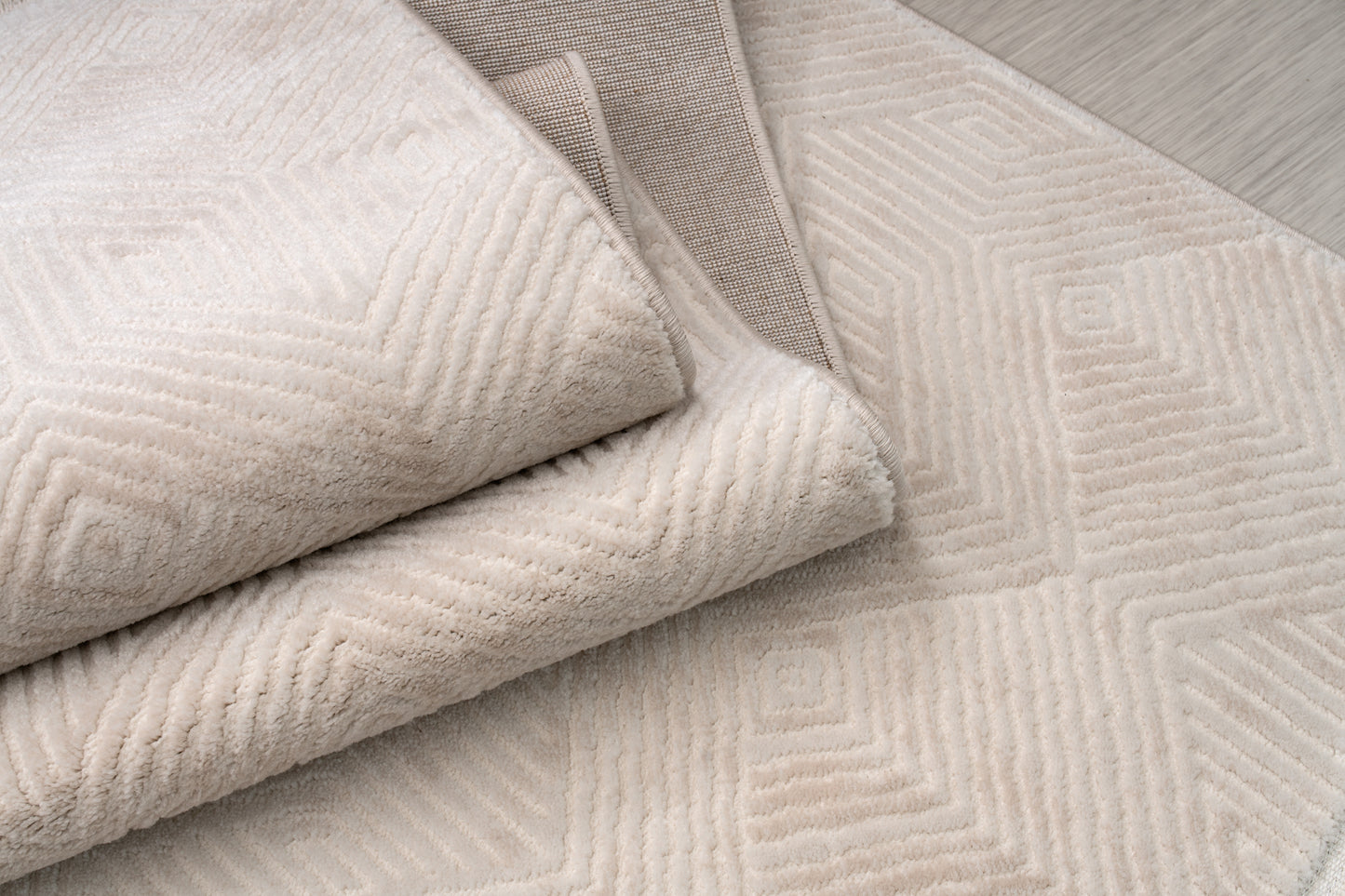 Ladole Rugs Geometric Pattern Room Decor Indoor Area Rug - Amazing Soft Premium Carpet for Living Room, Bedroom, Dining Room, Kitchen, and Office - Cream