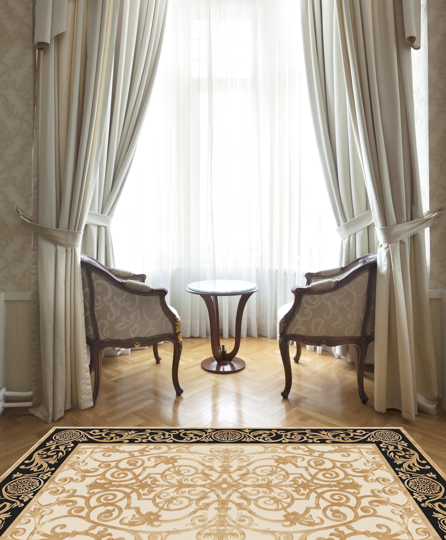Aruba Black Gold Flatweave Area Rug